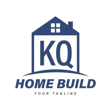 Ev Simgeleri, Modern Konut veya İnşaat Logosu Konseptleri ile KQ Harfi Logo Tasarımı