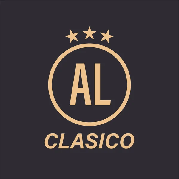 Lettera Logo Design Con Star Icon Concetto Logo Classico Con — Vettoriale Stock