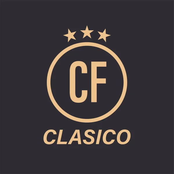 Diseño Del Logotipo Carta Con Star Icon Concepto Logotipo Clásico — Vector de stock