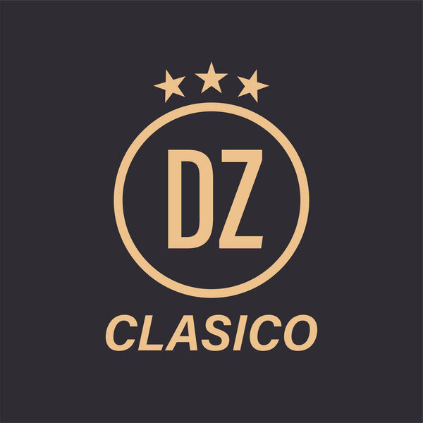 DZ Letter Logo Design with Star Icon. Classic Logo Concept with Circle and Star