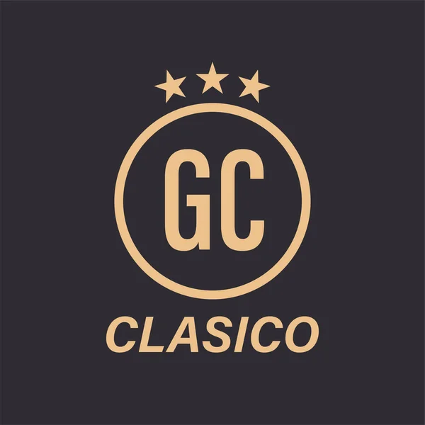 Letter Logo Design Star Icon Classic Logo Concept Circle Star — Stock Vector