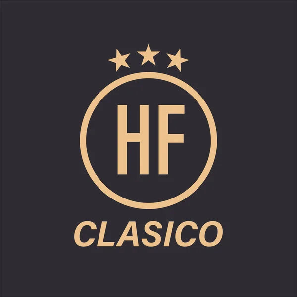Yıldız Simgesi Ile Harf Logosu Tasarımı Çember Yıldızı Olan Klasik — Stok Vektör