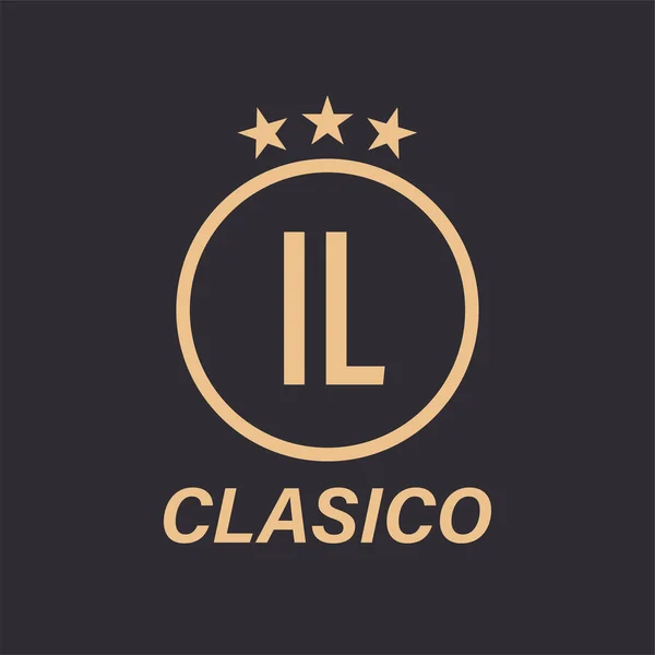 Letter Logo Design Star Icon Classic Logo Concept Circle Star — Stock Vector