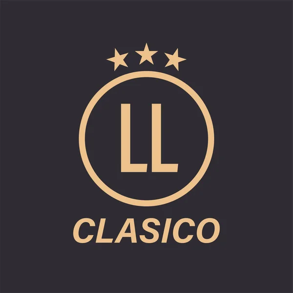 Lettera Logo Design Con Icona Stella Concetto Logo Classico Con — Vettoriale Stock