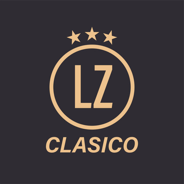 LZ Letter Logo Design with Star Icon. Classic Logo Concept with Circle and Star