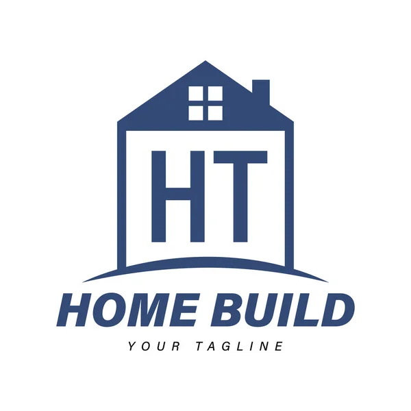 Design Logotipo Letra Com Ícones Casa Habitação Moderna Construção Conceitos —  Vetores de Stock
