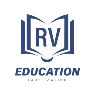 Karavan Mektup Logosu Tasarımı Kitap Simgeleri, Modern Eğitim Logosu Konsepti