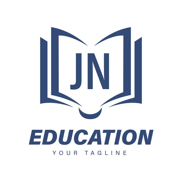 Letter Logo Design Con Icone Del Libro Concetto Logo Educazione — Vettoriale Stock