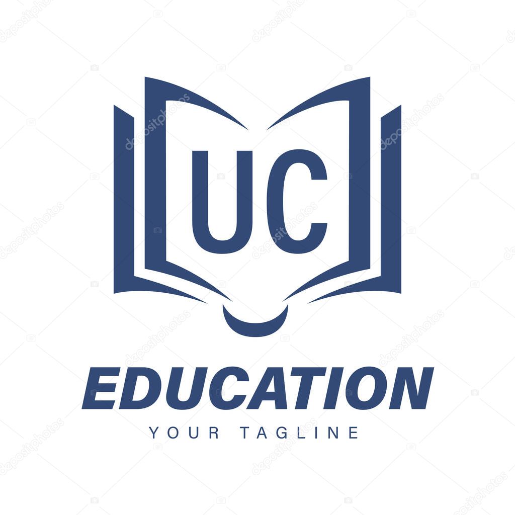 Uc Letter Logo Design With Book Icons Modern Education Logo Concept Premium Vector In Adobe Illustrator Ai Ai Format Encapsulated Postscript Eps Eps Format
