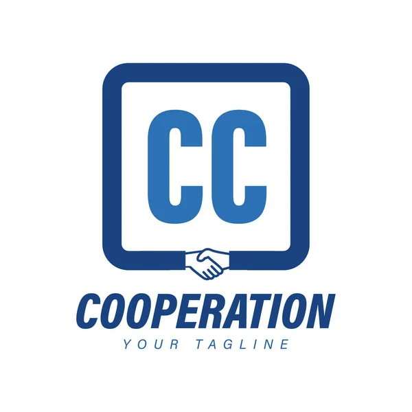 List Logo Design Hand Shake Icon Nowoczesna Koncepcja Logo Współpracy — Wektor stockowy