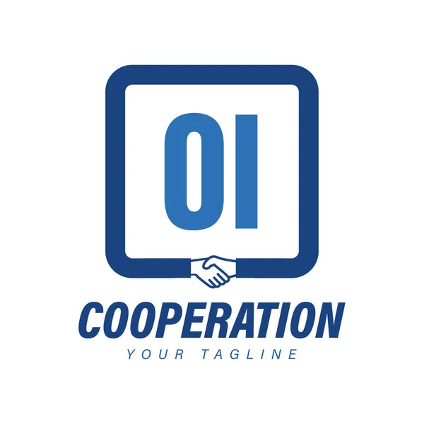List Logo Design Hand Shake Icon Nowoczesna Koncepcja Logo Współpracy — Wektor stockowy