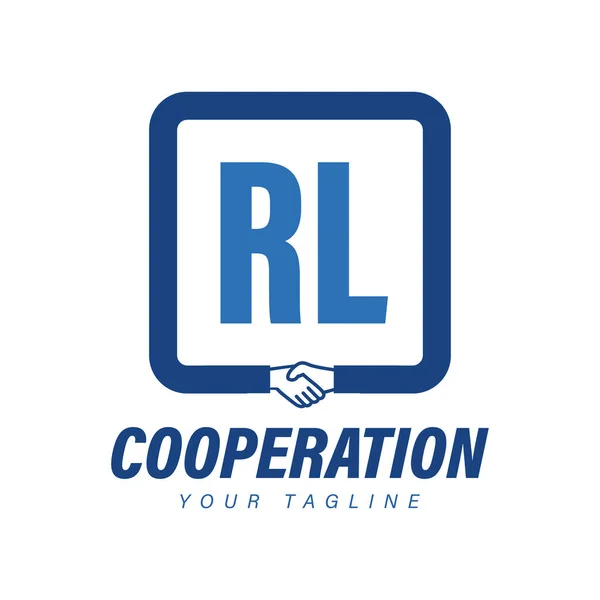 Projekt Logo Letter Ikoną Uścisku Dłoni Nowoczesna Koncepcja Logo Współpracy — Wektor stockowy