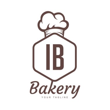 IB Harf Logosu Tasarımı Şef Simgesi, Pastane Logosu Konsepti