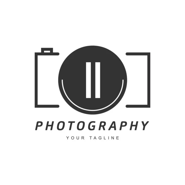 Дизайн Логотипа Буквы Иконкой Камеры Концепция Логотипа Фотографии — стоковый вектор