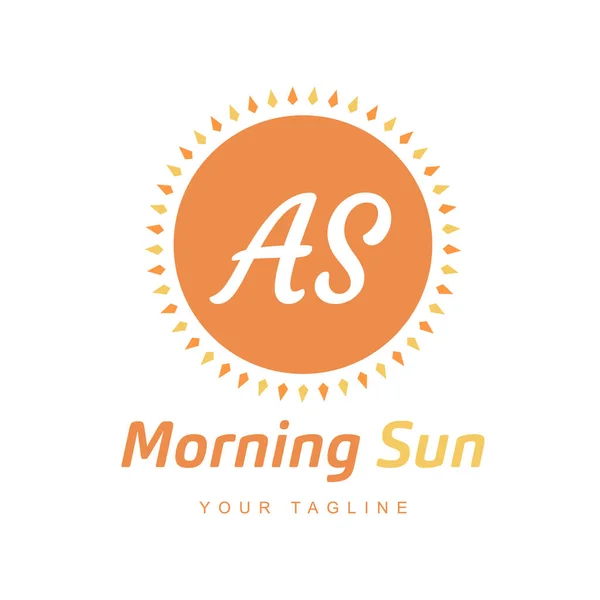 Letter Logo Ontwerp Met Sun Icon Morning Sunlight Logo Concept — Stockvector