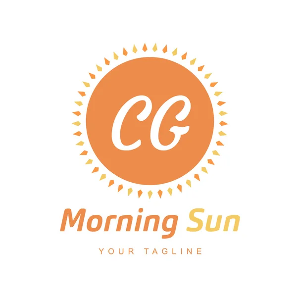 Letter Design Sun Icon Morning Sunlight — стоковый вектор