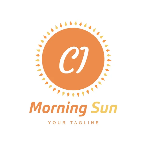 Letter Logo Ontwerp Met Sun Icon Morning Sunlight Logo Concept — Stockvector