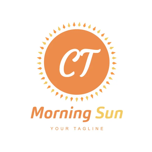 Letter Logo Design Sun Icon Morning Sunlight Logo — стоковый вектор