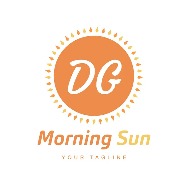 Diseño Del Logotipo Letter Con Sun Icon Concepto Del Logotipo — Vector de stock