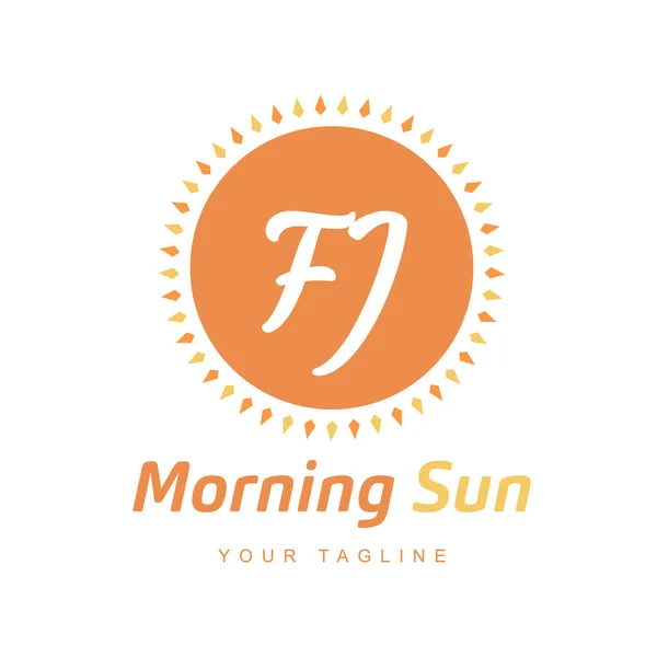 Letter Logo Design Met Sun Icon Morning Sunlight Logo Concept — Stockvector