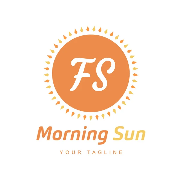 Letter Logo Design Met Sun Icon Morning Sunlight Logo Concept — Stockvector