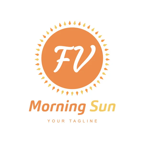 Дизайн Логотипа Иконой Солнца Концепция Логотипа Утреннего Солнца — стоковый вектор