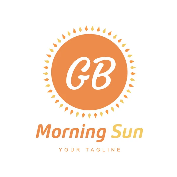 Разработка Логотипа Letter Logo Иконой Sun Концепция Логотипа Morning Sunlight — стоковый вектор