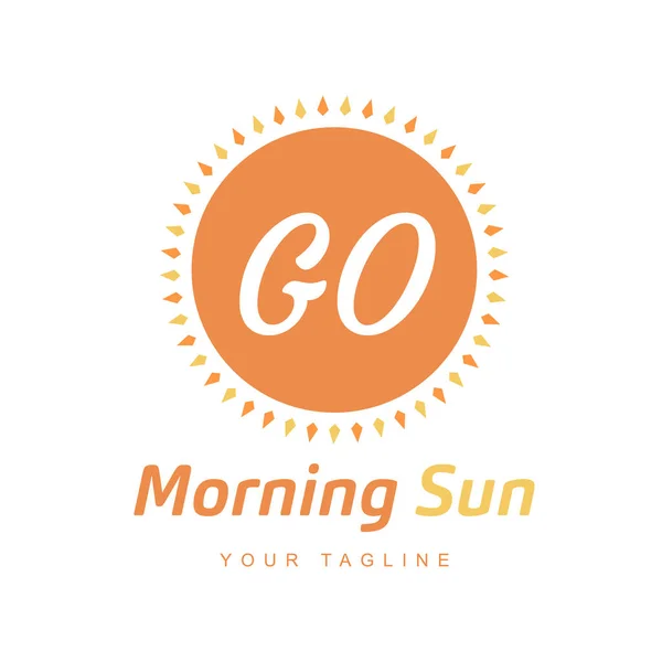 Diseño Logo Letter Con Icono Del Sol Concepto Logotipo Luz — Vector de stock