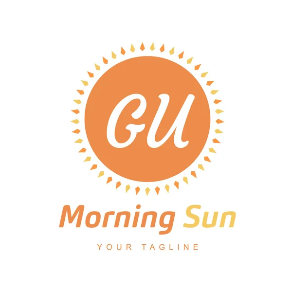 Diseño Del Logotipo Carta Con Icono Del Sol Concepto Del — Vector de stock