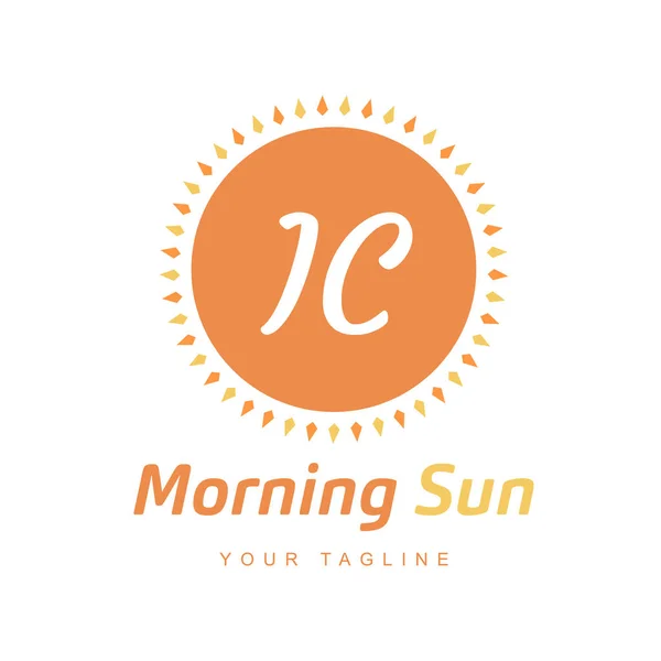 Letter Logo Design Met Sun Icon Morning Sunlight Logo Concept — Stockvector