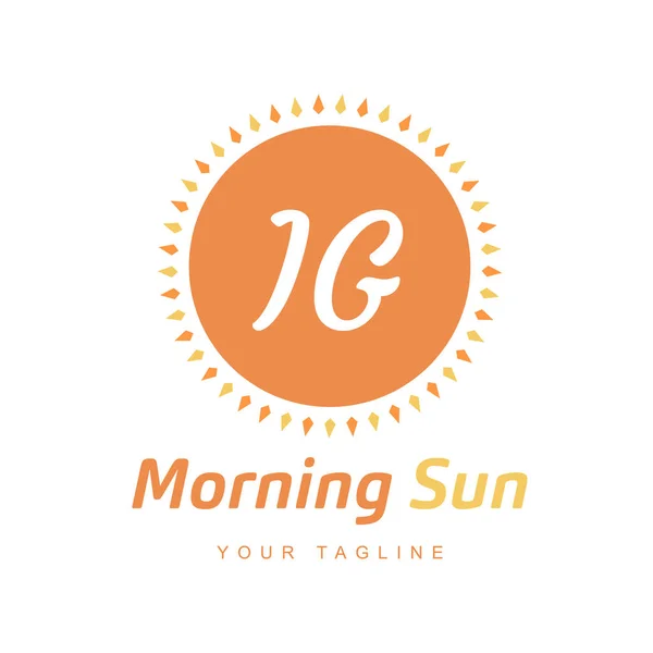 太陽のアイコンとIg文字のロゴデザイン 朝日のロゴコンセプト — ストックベクタ