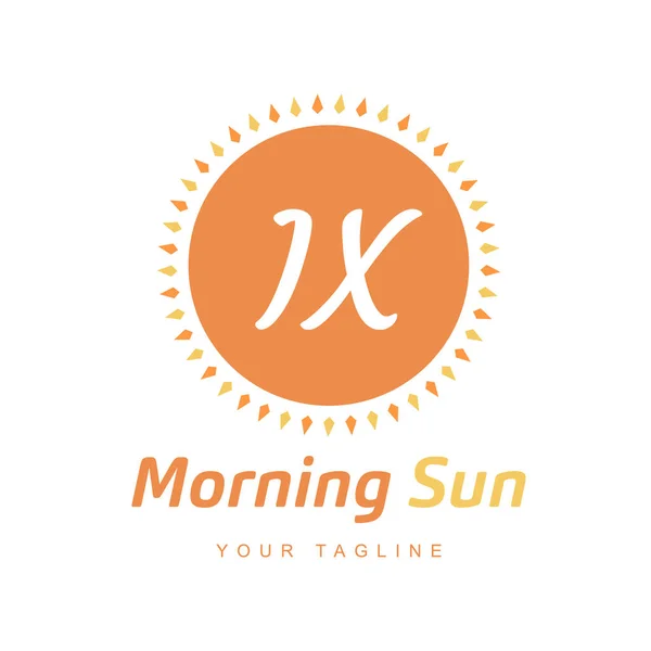 Letter Logo Design Met Sun Icon Morning Sunlight Logo Concept — Stockvector