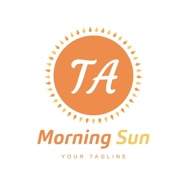 Letter Logo Design Met Sun Icon Morning Sunlight Logo Concept — Stockvector