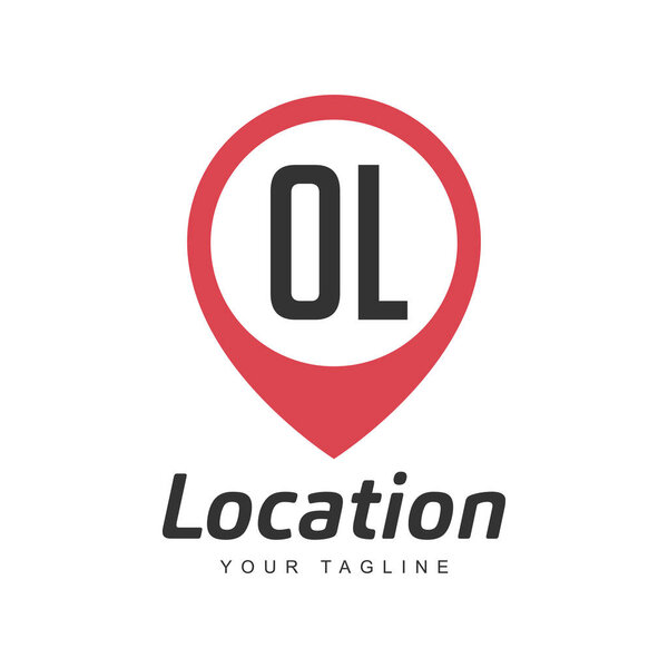 OL Letter Logo Design with Location Pin Icon, Location or Travel Logo Concept
