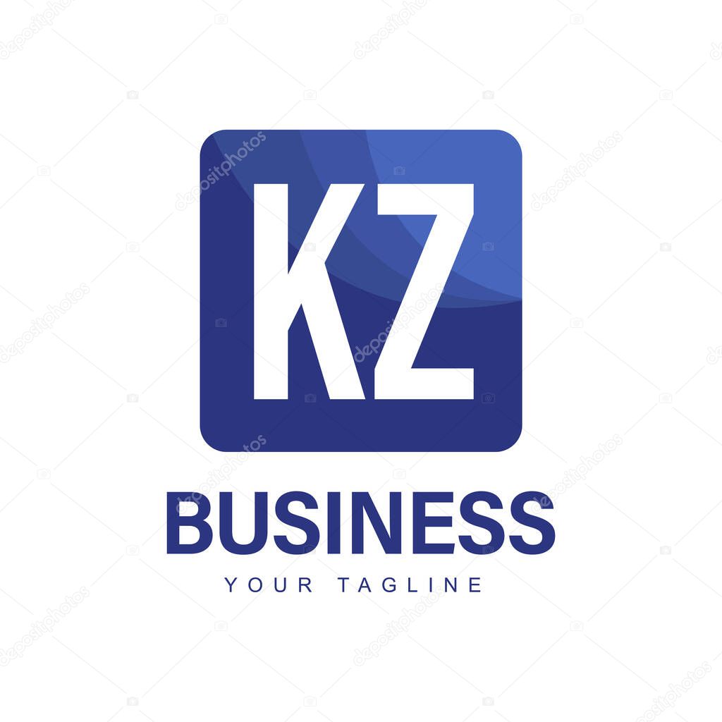 KZ Initial A Logo Design with Abstract Style
