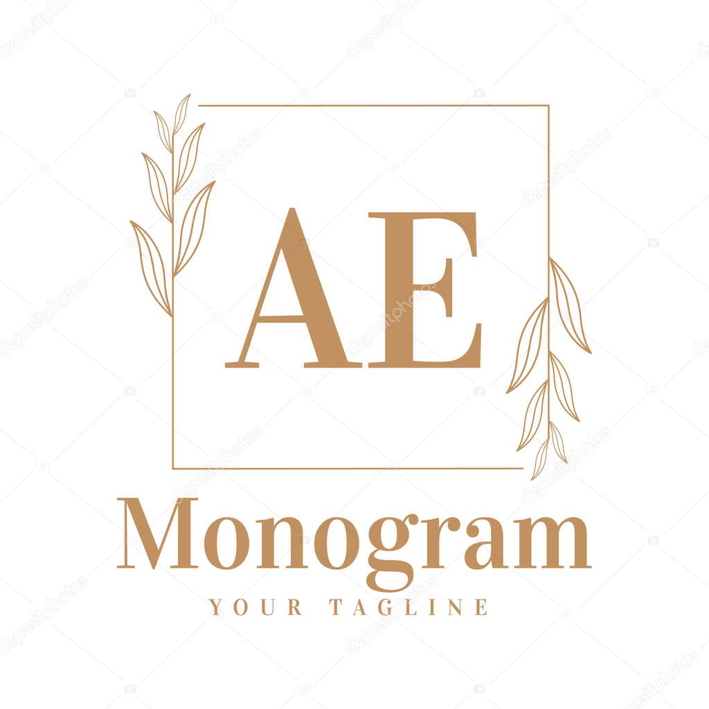 AE Initial A Logo Design with Feminine Style