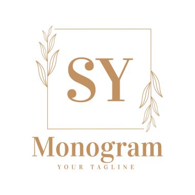 Kadınsı Biçimli SY Baş harfleri A Logosu Tasarımı