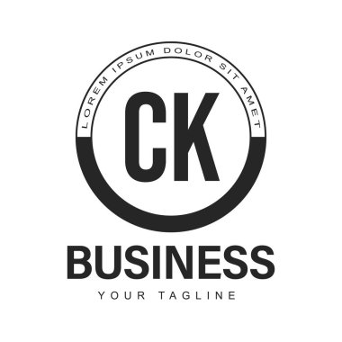 CK Initial A Logo Design with Abstract Style clipart