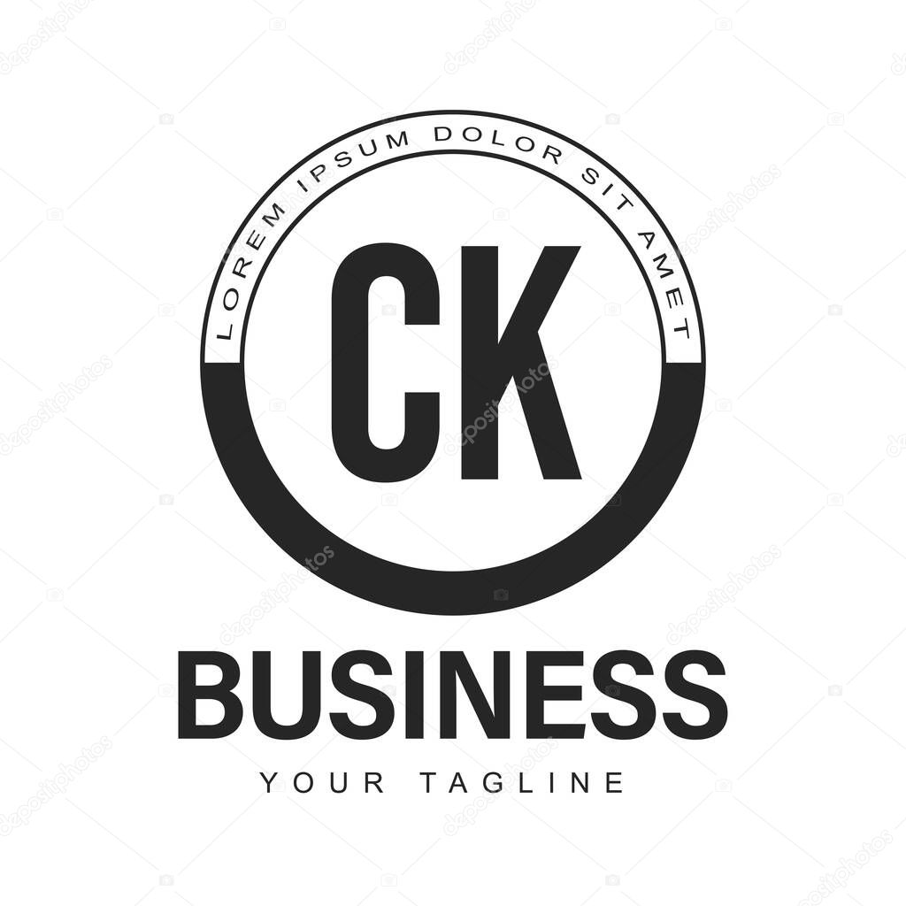 CK Initial A Logo Design with Abstract Style