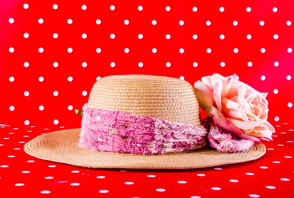 Straw beautiful hat — Stock Photo, Image