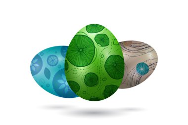 Paskalya yumurtaları beyazlar üzerinde izole