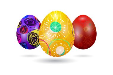 Paskalya yumurtaları beyazlar üzerinde izole