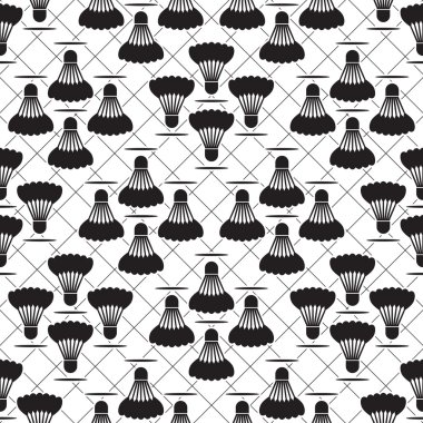 Badminton desen sorunsuz siyah tasarım