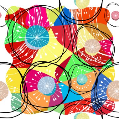 Çiçek tarzı ile renkli soyut seamless modeli