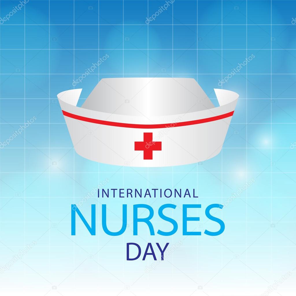 International nurse day:  generated image nurse cap on blue background.