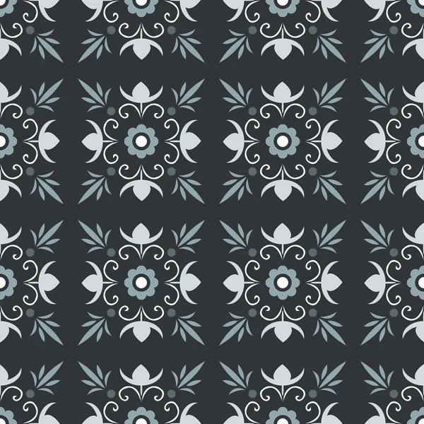 Monotone color patterns with flowers — Stockvector