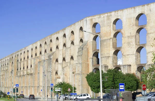 Aqueduct Amoreira Μια Μεσαιωνική Αρχιτεκτονική Δομή — Φωτογραφία Αρχείου