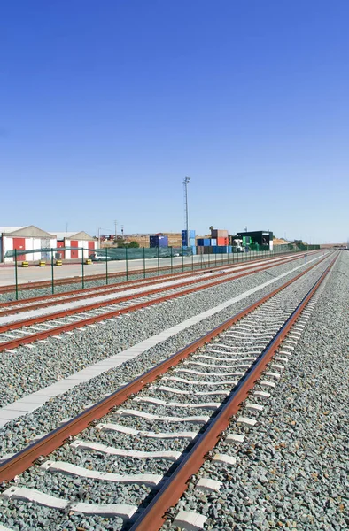 Railways Rural Railway Station Rails Sleepers — Stock Photo, Image