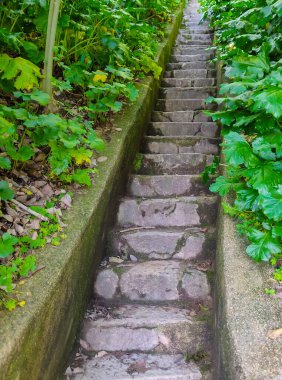 Parktaki eski taş merdivenler.