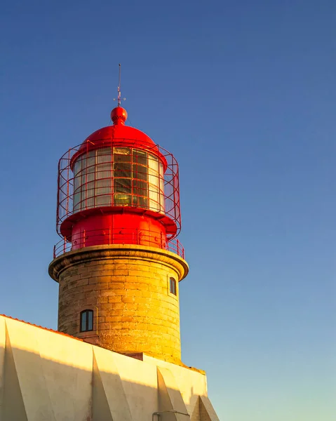 Farol Nos Raios Sol Poente — Fotografia de Stock